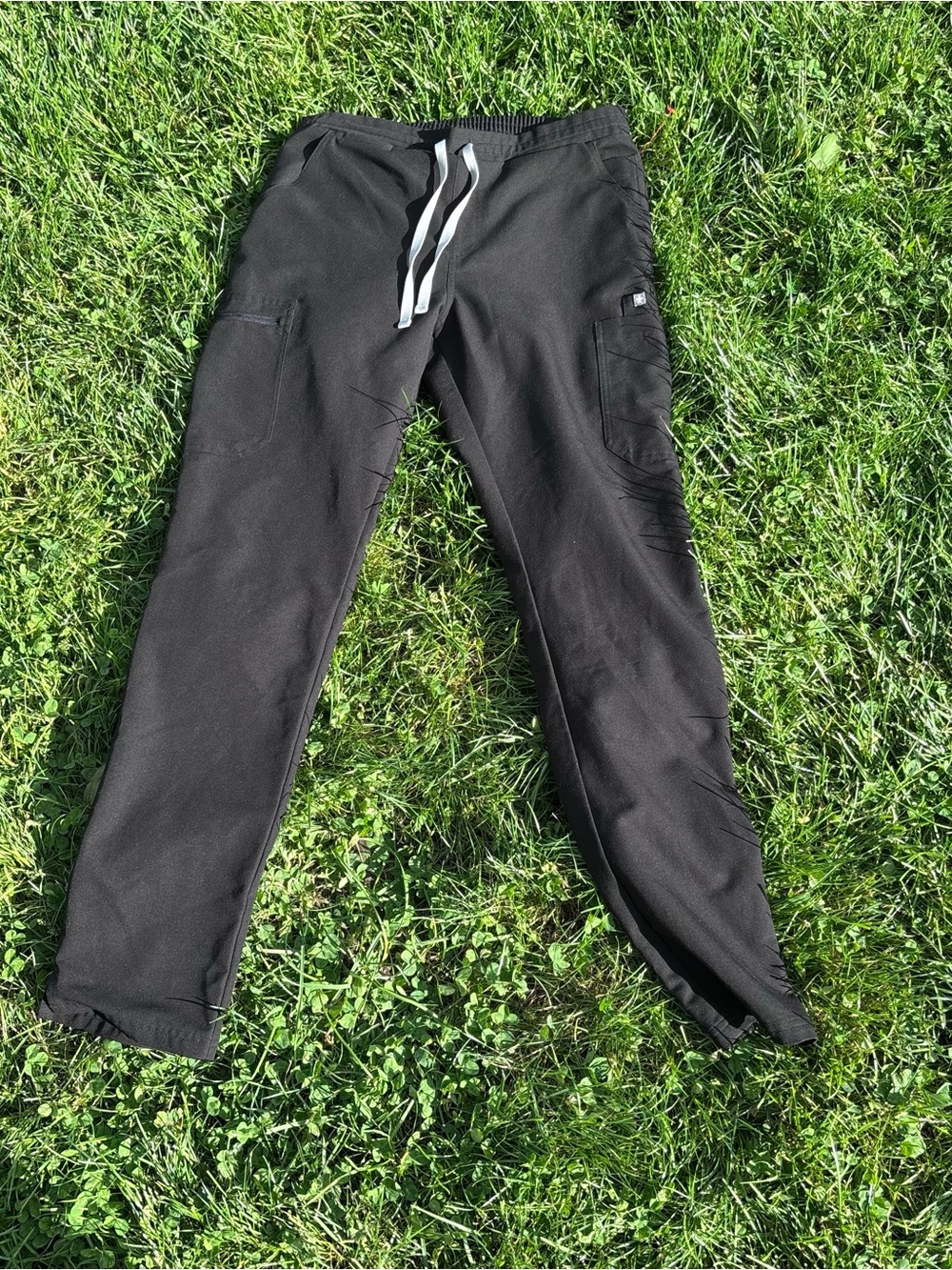 Figs Men's Black Jogger Pants with Drawstring